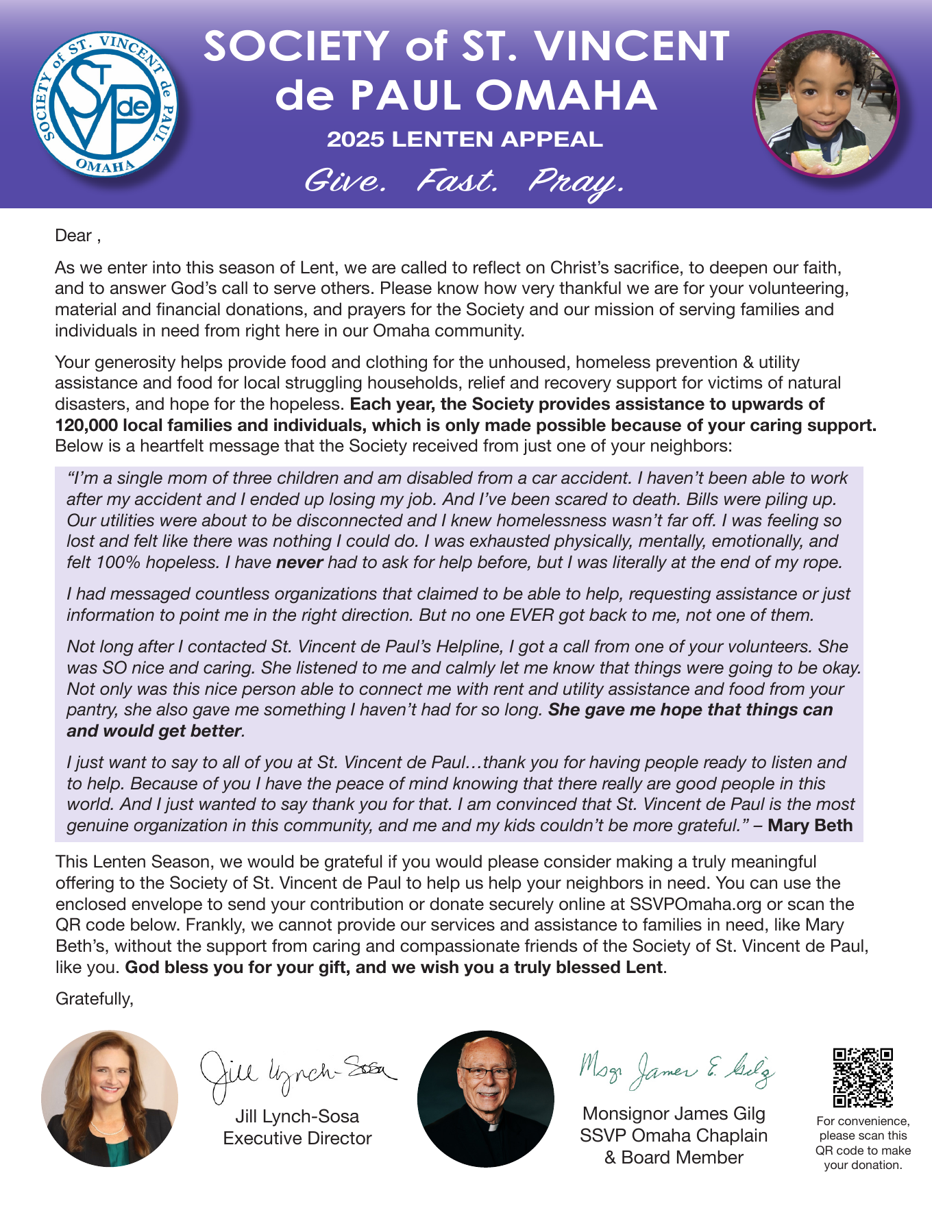 Lenten Appeal front page