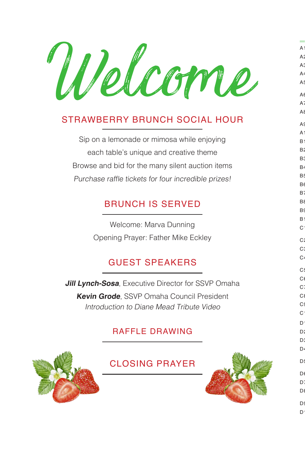 Strawberry Brunch schedule page